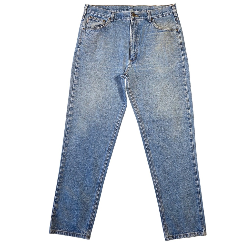 Carhartt B17 DST Relaxed Fit Straight Leg Jeans Mens 38x34 Light Wash Blue Denim
